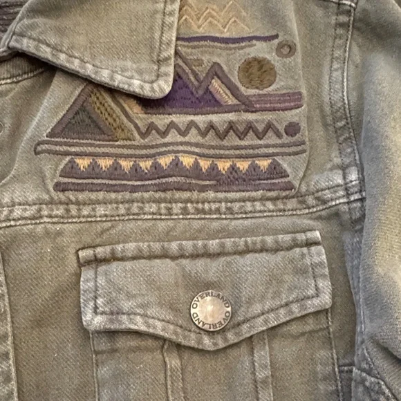 NWOT Overland Falcon Embroidered Utility Jacket - Distressed Slate - Women’s S - Picture 7 of 11